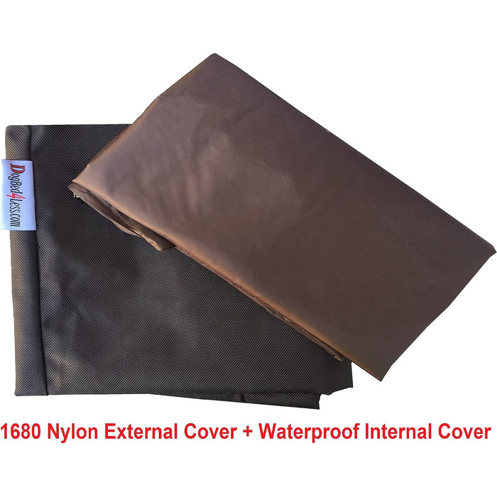 Чохол для лежака та подушки для собак і котів Dogbed4less, розмір L, 121,9x73,9 см, водонепроникний, з мікрозамші, коричневий, тільки чохли