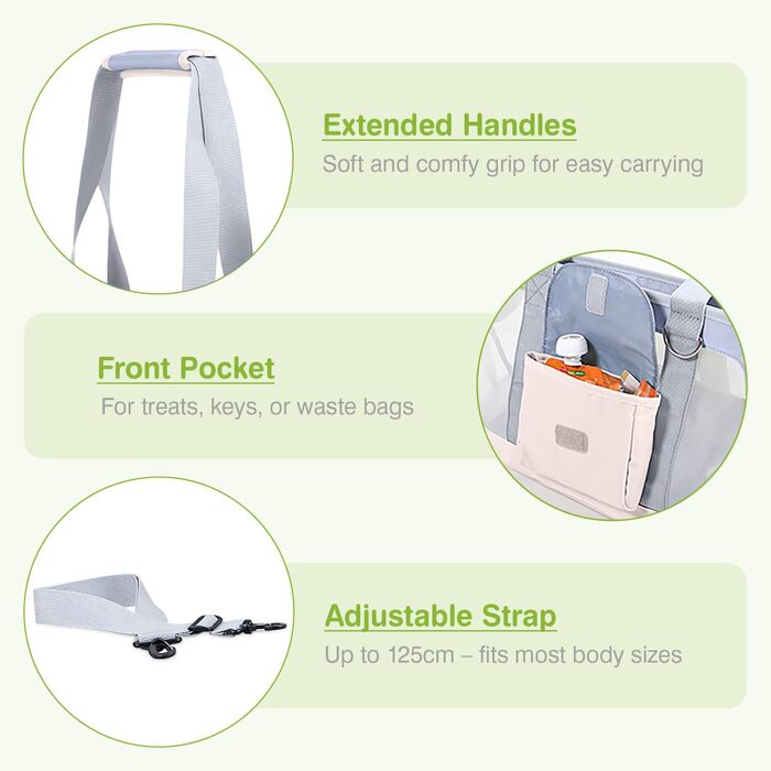 Транспортна сумка для собак та котів ALLSOPETS, легка, дихаюча, для подорожей, до ветеринара, рожева/сіра