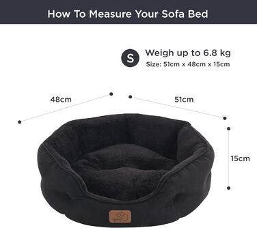 Ліжко для котів BEDSURE - м'яке, миється, 51x48x15 см, з подушкою, для котів та маленьких собак