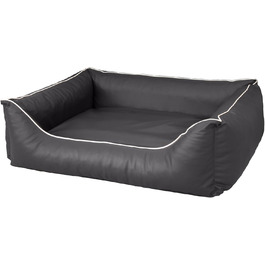 Лежак для собак CopcoPet Rocco, двосторонній, екошкіра, L/XL, 100x80 см, сірий