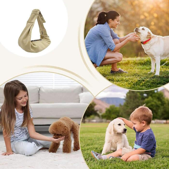 Сумка для собак | Дихаюча переноска для маленьких собак – регульовані плечові та нагрудні ремені, легке аксесуар для вигулу, подорожей, щоденних прогулянок, хакі