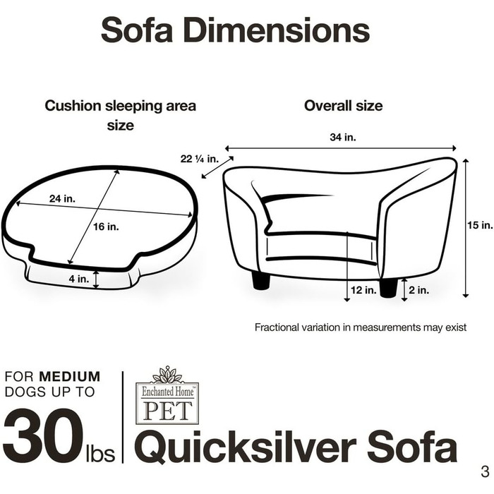 Диван для домашніх тварин Enchanted Home Pet Quicksilver, м'який, стильний