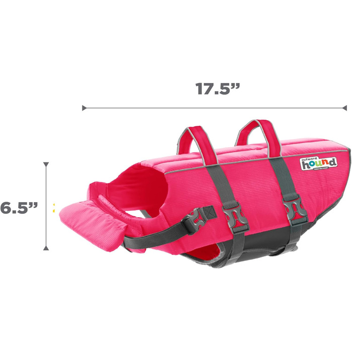 Спасальний жилет для собак Outward Hound Granby Splash, розмір M, рожевий (обхват грудей 53-69 см)
