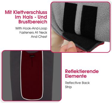 Теплий флісовий пуловер для собак - теплий зимовий пуловер з подвійним шаром (Розмір: M, Обхват грудей: 42 см, Обхват шиї: 29 см, Червоний)