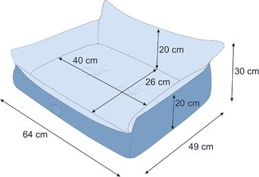 Крісло-ліжко для собак - лежанка для маленьких, середніх та великих собак. Лежанка для тварин, собаче ліжко, матрац для собак - (64x49 см, графітовий колір з лапами)