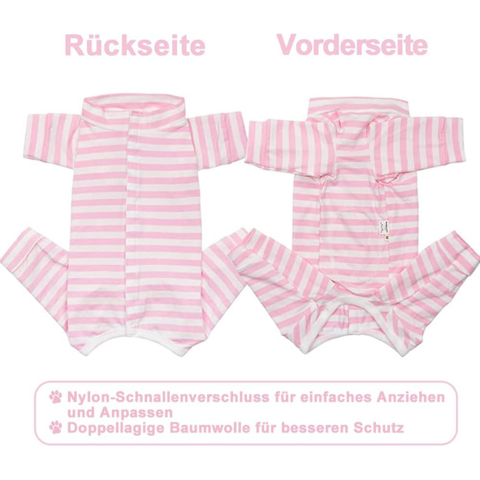 Тільце для собак після операції Kukaster: захист ран, для собак після кастрації, з отворами для лап, для собак з алергією, випаданням шерсті, після грумінгу, рожево-білий колір, розмір S