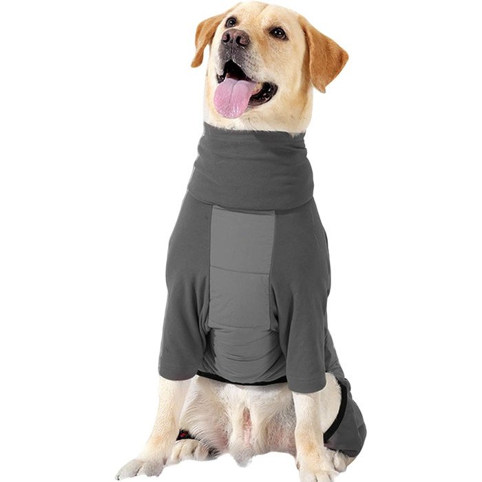 Зимовий одяг для собак: теплий, вітронепроникний, з коміром. Регульований зимовий одяг для маленьких, середніх та великих собак. Ідеально для прогулянок, походів, кемпінгу. Розмір XL (сірий)