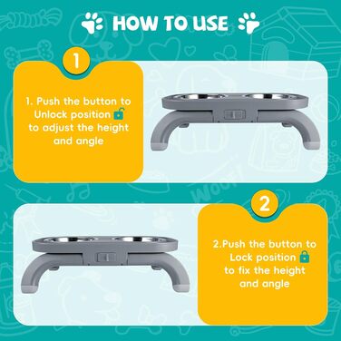 Підвищені миски для котів та собак Carehabi: набір мисок для їжі та води з антиковзкими ніжками