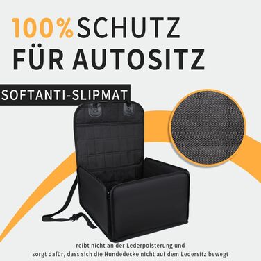 Автомобільний аксесуар для собак CUEMOON: стійкий кріплення на заднє сидіння для малих та середніх собак, чорного кольору