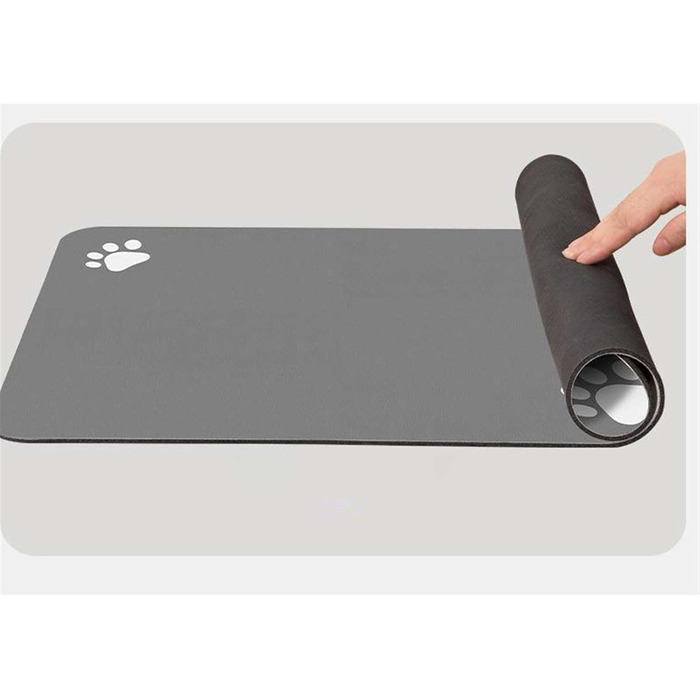 Підкладка під миску для собак GIBZ, силіконова, водовідштовхувальна, 50x80 см, сіра