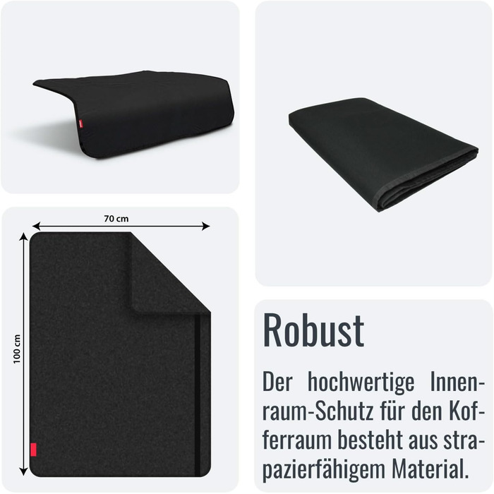 Захист для багажника автомобіля Achilles – килимок для багажника з захистом від подряпин та вологи – для собак – універсальний розмір 100x70 см, чорний