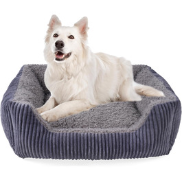 Ортопедичне ліжко для собак середнього розміру TWDEPART, сіре, 89 x 63 см, знімний чохол, антиковзаюче