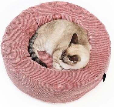 LucyBalu® Квіткове ліжко-гніздо для котів | М'яке ліжко для котів | Ліжко-кішечка | Рожеве | LucyBalu®