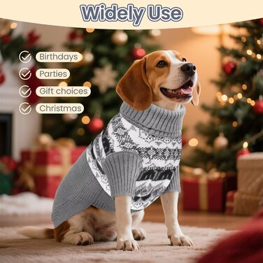 Светр для собак IECOii XXXXL, XXXX-Large, 5XL (105 см), сірий. Теплий в'язаний пуловер для німецької доги, добермана та інших великих порід.