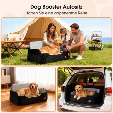 Автокрісло для собак середніх порід до 22,7 кг: безпечне, зручне, з кріпленням та антиковзким покриттям (70x60x45CM, 80x50x23CM)