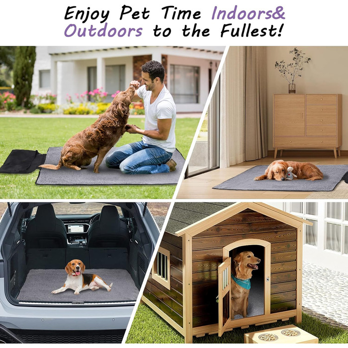 Складана килимок для собак 95x65 см, водовідштовхувальний, для подорожей та дому