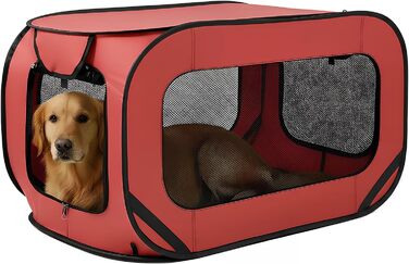 Транспортна переноска для собак та котів, складана Pop-Up, 94x53x53 см, червона