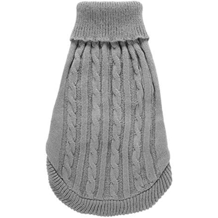 Теплий і зручний собачий светр з ролетним коміром, сірий, розмір M, акрил