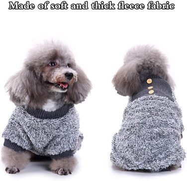 Піжама для собак Oncpcare з флісу, теплий халат, комбінезон, сорочка для собак та котів, 100% бавовна, сірий колір, розмір S