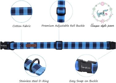 Елегантне нашийник для собак Unique Tyle з знімною метеликом, чорний/блакитний, XX-XL