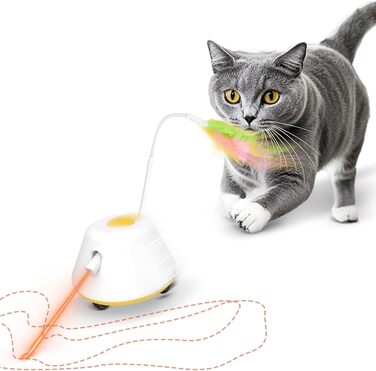 Інтерактивна іграшка для котів TGFIX 3 в 1 – електрична, з колесами та лазером, розвиваюча, з USB-зарядкою (жовта)