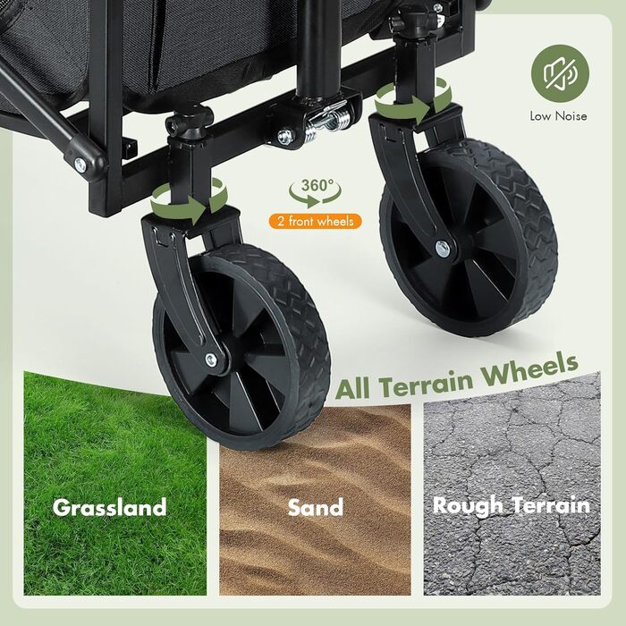 Транспортер для собак на колесах, велика візок для собак та котів до 18 кг, чорний/сірий