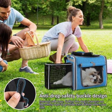 Корзина для собаки на велосипед, передня корзина-рюкзак з вентиляцією, регульована переноска для прогулянок та подорожей