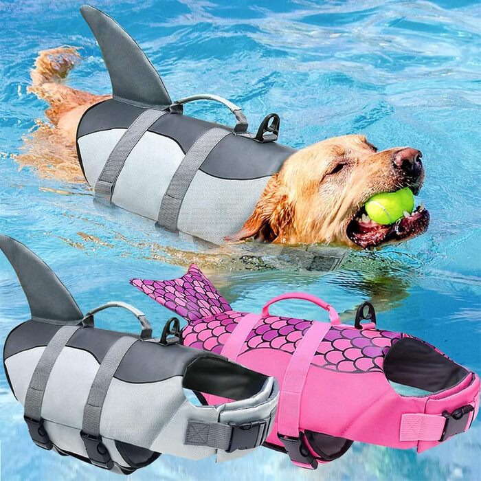 Спасальний жилет для собак Izefia: для цуценят, маленьких та великих собак, з ручками, сірий