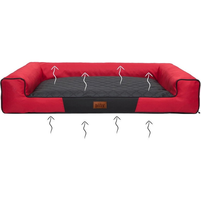 Килимок для собак XL (100x66 см) - червоний з чорною матрацом