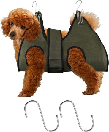 Гамак для тварин Bhoulandi: зручний гамак для котів та собак, дихаючий, з клямками, армійного кольору, розмір M