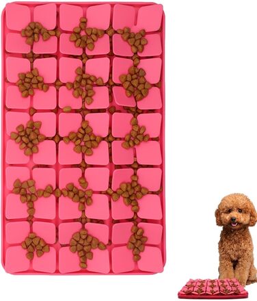 Килимок для котів та собак, силіконовий, повільне годування, проти нудьги, для корму та ласощів (Червоний)