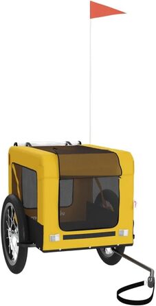 Причіп для велосипеда, переноска для собак жовто-чорного кольору, Oxford-тканина та залізо. Причіп для велосипеда, вантажний причіп, візок, вантажний велосипедний причіп. Артикул: 93924