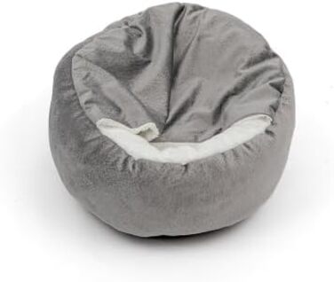 Кругле ліжко для собак та котів, Ø 60 см, сірий колір, до 12 кг, з подушкою. Підходить для великих, середніх та маленьких тварин.