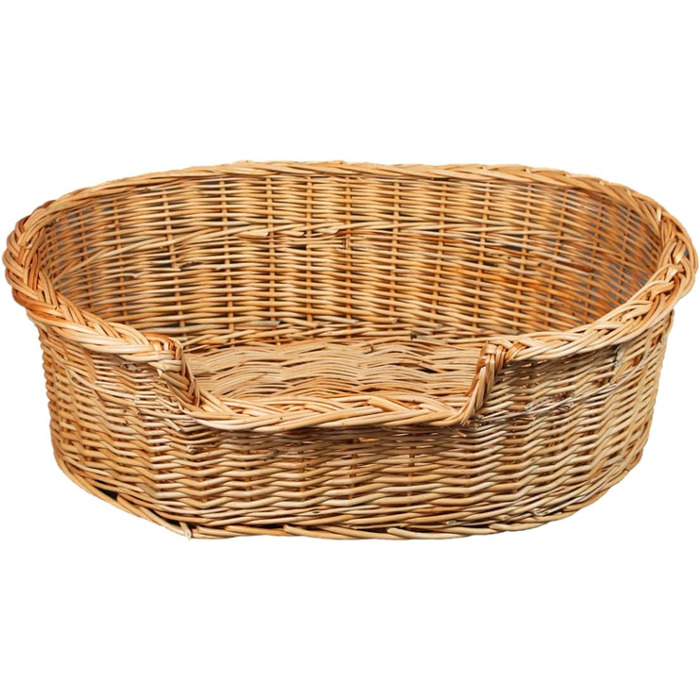 Плетене ліжко для собак та котів з ротангу, 43x28x10/14 см, без подушки