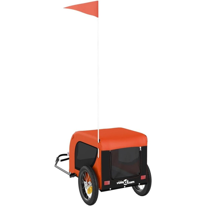 Festnight Причіп для велосипеда, переноска для собак, оранжевий. Вантажний причіп для велосипеда, переноска для собак, вантажопідйомність 30 кг, 124 x 53 x 53 см