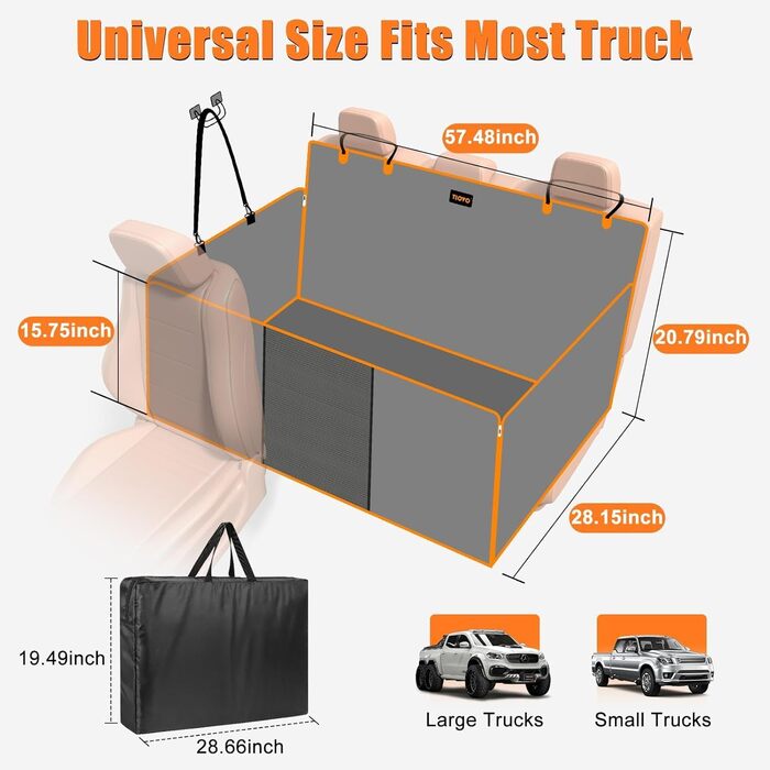 Накидка на сидіння автомобіля для собак JOEJOY, водонепроникна, стійка до подряпин, для великих машин (Trucks/SUVs)