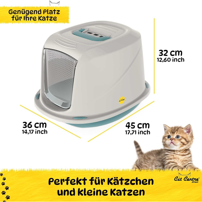 Набір для котячого туалету CatCentre з ковпаком, Jumbo, синій + синій килимок