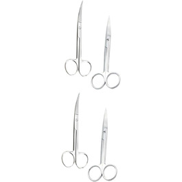Професійні ножиці для грумінгу тварин VICASKY (2 шт.) з нержавіючої сталі, прямі та вигнуті кінчики, для салонів та дому