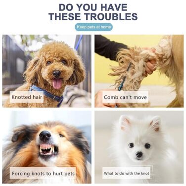 Гребінець для вичісування котів та собак, 4 шт. - для видалення котушок шерсті