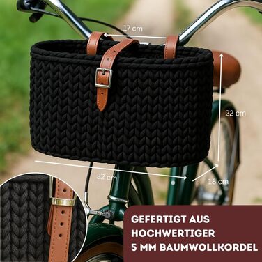 Фahrradkorb vorne - стильний велосипедний кошик на кермо, сумка для велосипеда - ідеально для покупок, маленьких собак до 8 кг - велосипедна сумка на кермо, кошик для собак на велосипеді - велосипедна сумка