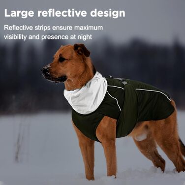 Зимовий теплий одяг для собак - водонепроникний, вітронепроникний, з світловідбиваючими елементами (Green, L)