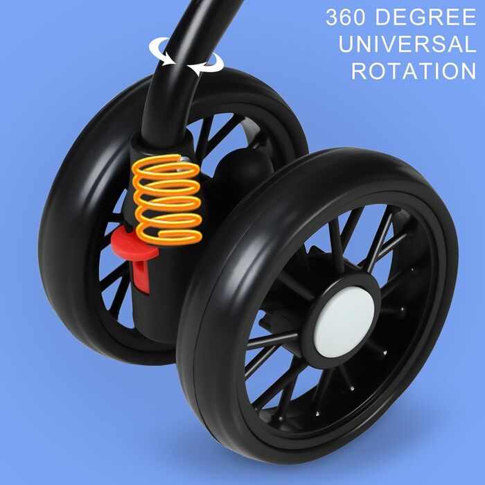 Дитяча коляска для домашніх тварин на 4 колесах для собак та котів, складана, з тримачем для напоїв, дихаючим сітковим вікном, портативна переноска для тварин (Блакитна)