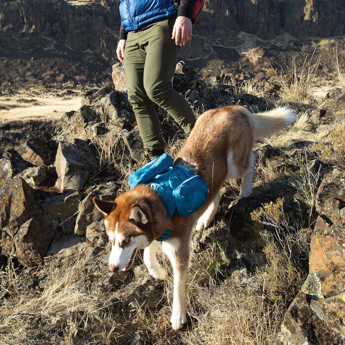 Водна пляшка для собак Kurgo RSG, знімний чохол, сумісна з MOLLE, кріплення для службового нашийника, блакитна, універсальний розмір