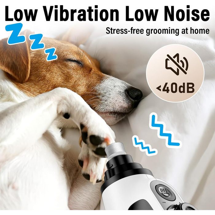 Шліфувальник кігтів для собак Casfuy Smarter Krallenschleifer - 6 режимів, 2 LED-лампи, тихий, акумуляторний, для собак та котів великих, середніх та маленьких порід