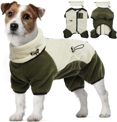 Зимовий одяг для собак: теплий пуловер та куртка для середніх собак (M, Бежевий)