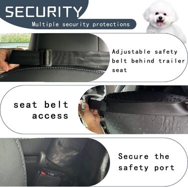 Автокрісло для собак: безпечне та зручне автосидіння для собак, підходить для малих та середніх порід, легко розбирається (чорний, Medium)