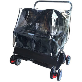 Дитяча коляска для кота та собаки 2в1, чорна з дощем, легко складається