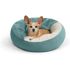 Ліжко для кота та собаки Sheri Cozy Cuddler Ilan, з підстилкою, блакитне, 61x61 см