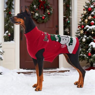 Світшот для собак IECOii з коміром-мотоциклом, флісовий пуловер, святковий пуловер на Різдво, в'язаний пуловер для собак на Хелловін, м'який пуловер для собак, зелений, червоний (XL)