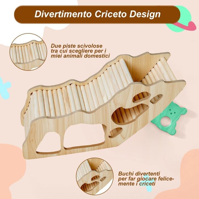 Дерев'яна драбина-споруда для хом'яків Grillix, будиночок, тунель, притулок, іграшка для лазіння та декор для клітки